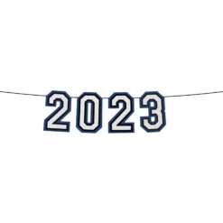 Blue 2023 Graduation Felt Banner, 12ft