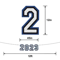 Blue 2023 Graduation Felt Banner, 12ft -Party Supply Store C953599 royal blue 02