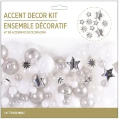 Silver Star Accent Décor Kit, 12pc -Party Supply Store C954487 silver 03