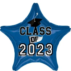 Blue Class Of 2023 Star Foil Balloon, 19in