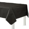 Black Flannel-Backed Vinyl Tablecloth, 54in X 108in