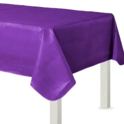 Purple Flannel-Backed Vinyl Tablecloth, 54in X 108in