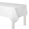 White Flannel-Backed Vinyl Tablecloth, 54in X 108in