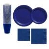Royal Blue Paper Tableware Kit For 20 Guests