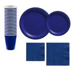 Royal Blue Paper Tableware Kit For 20 Guests