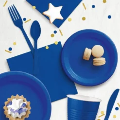 Royal Blue Heavy-Duty Plastic Cutlery Set For 20 Guests, 80ct -Party Supply Store CN919798 royal blue 2020 20Standard 02