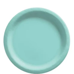 Robin's Egg Blue Extra Sturdy Paper Lunch Plates, 8.5in, 20ct