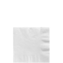 White Paper Beverage Napkins, 5in, 40ct
