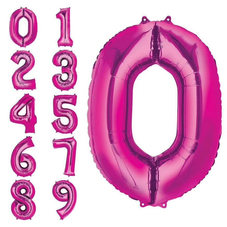 34in Bright Pink Number Balloon (0) 1 34in Bright Pink Number Balloon (0)