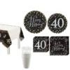 Sparkling Celebration 40th Birthday Tableware Kit For 8 Guests