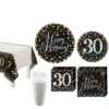 Sparkling Celebration 30th Birthday Tableware Kit For 8 Guests