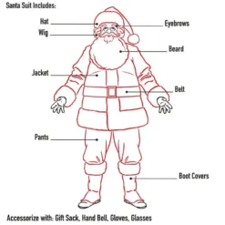 Adult Plush Santa Suit, 10pc 6 Adult Plush Santa Suit, 10pc -Party Supply Store P177993 02