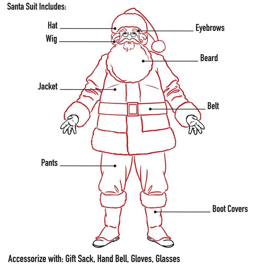 Adult Plush Santa Suit, 10pc 3 Adult Plush Santa Suit, 10pc - Image 3