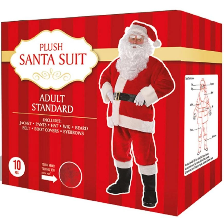Adult Plush Santa Suit, 10pc 4 Adult Plush Santa Suit, 10pc - Image 4