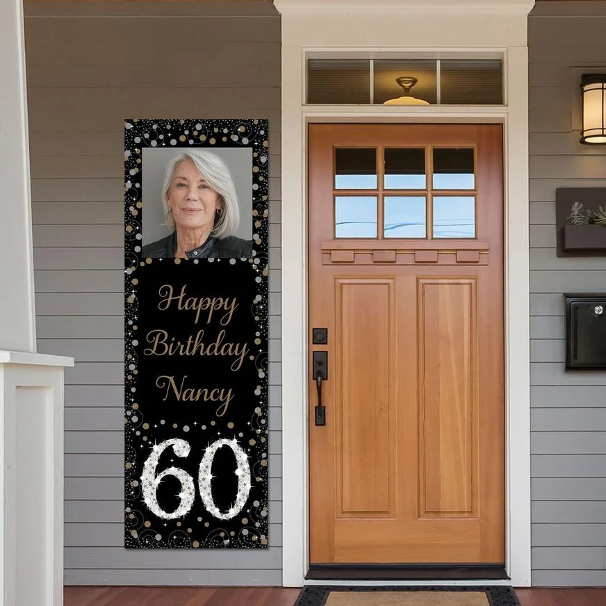 Custom Sparkling Celebration 60 Photo Vertical Banner 1 Custom Sparkling Celebration 60 Photo Vertical Banner