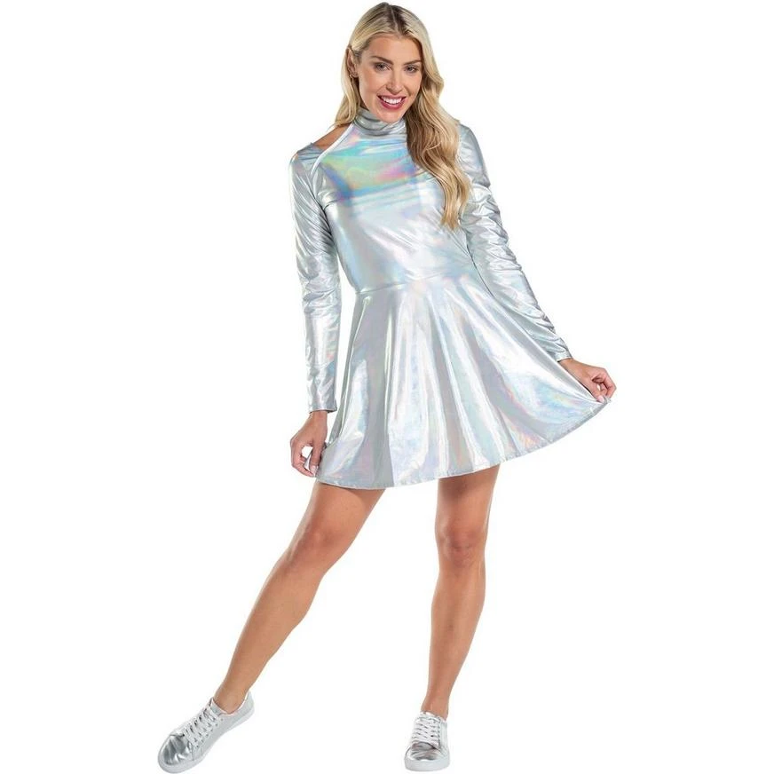 Adult Silver Alien Dress 1 Adult Silver Alien Dress