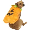 Fuzzy Halloween Pumpkin Costume For Dogs