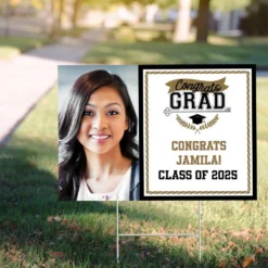 Custom Achievement Is Key Graduation Photo Yard Sign