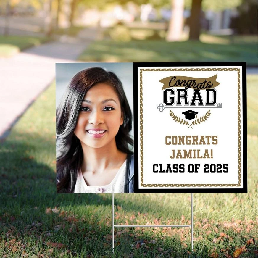 Custom Achievement Is Key Graduation Photo Yard Sign 1 Custom Achievement Is Key Graduation Photo Yard Sign